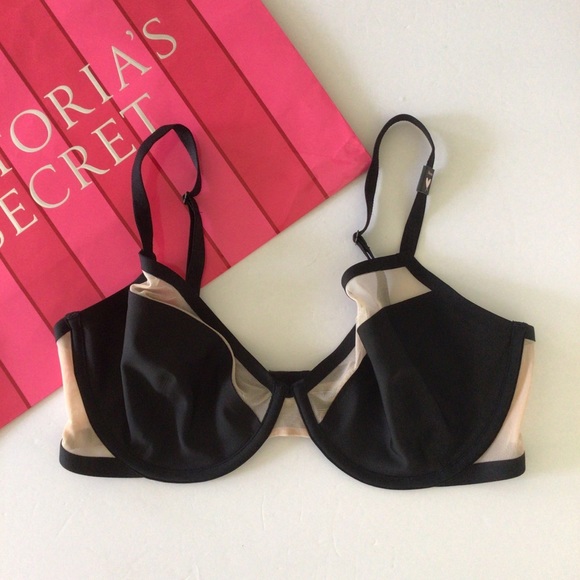 VICTORIAS SECRET BLACK LINED DEMI BRA NWT 34DDD - Picture 5 of 15